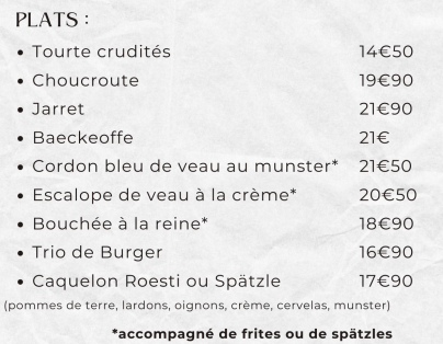 Au P&#8217;tit Ribeau : Winstub et brasserie alsacienne avec produits frais et de saison à Ribeauvillé vers Colmar Sainte-Marie-aux-Mines 4